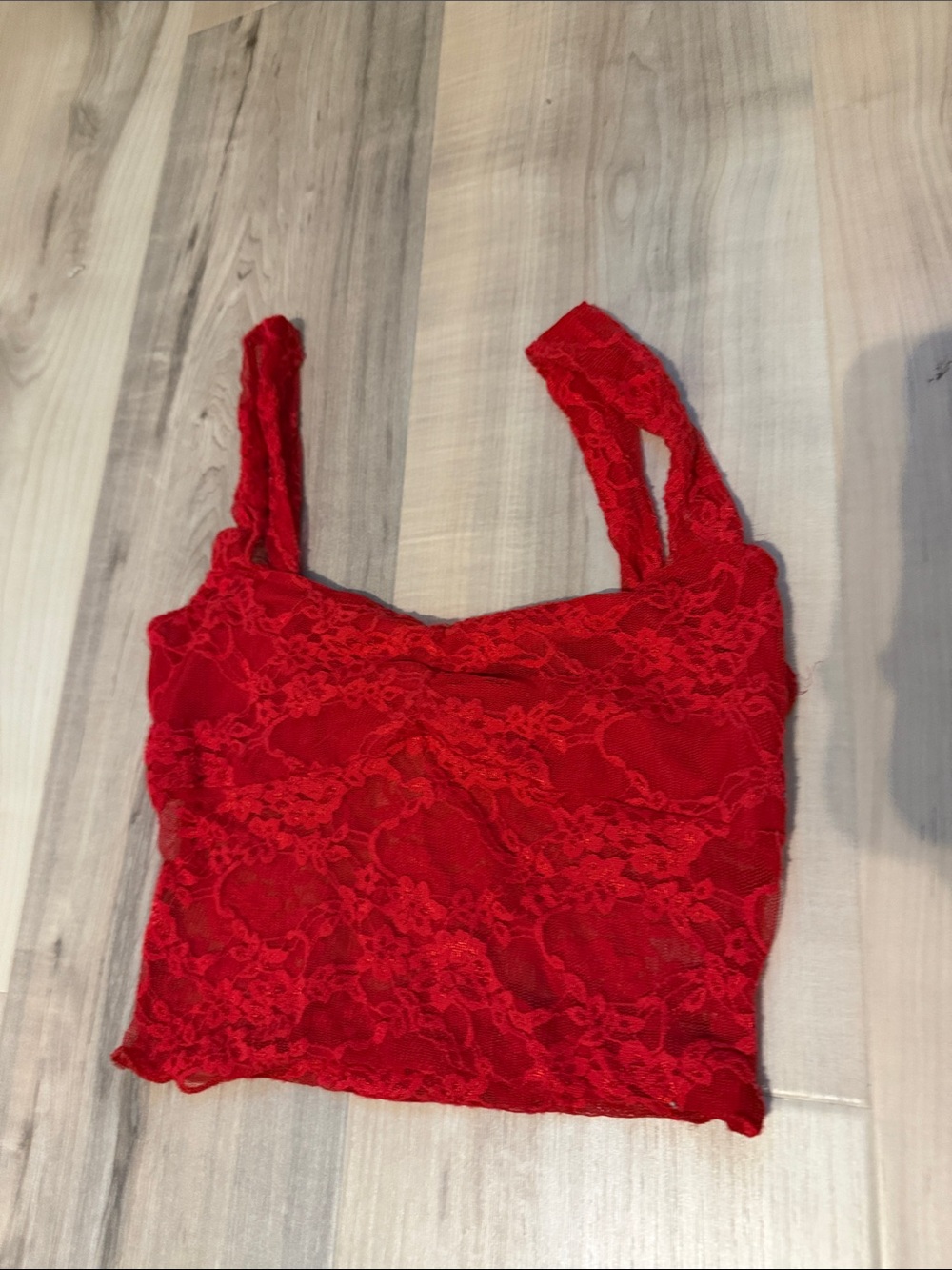 size xs red lace crop top